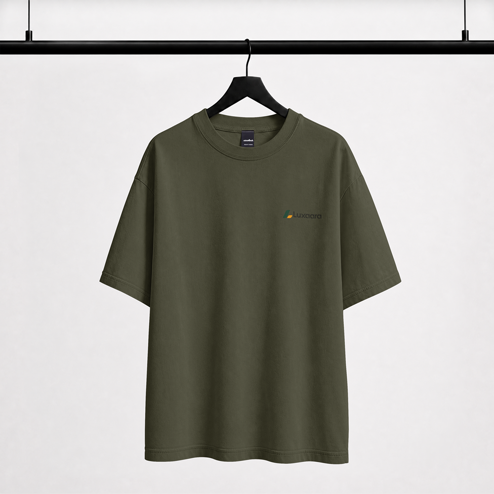 Lifting Is My Therapy oversized tee in olive green, back print weightlifter graphic design – Luxaara