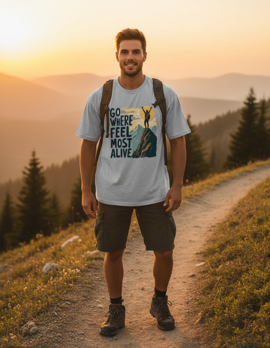 Go Where You Feel Most Alive | Unisex Oversized T-Shirt - Luxaara