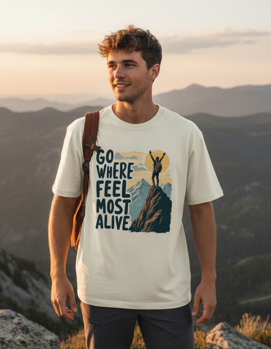 Go Where You Feel Most Alive | Unisex Oversized T-Shirt - Luxaara