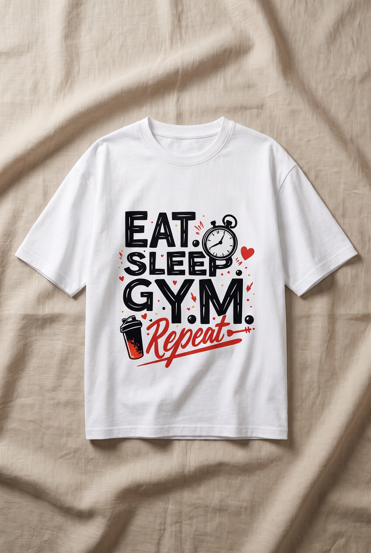 Eat. Sleep. Gym. Repeat. | Unisex Oversized T-Shirt - Luxaara