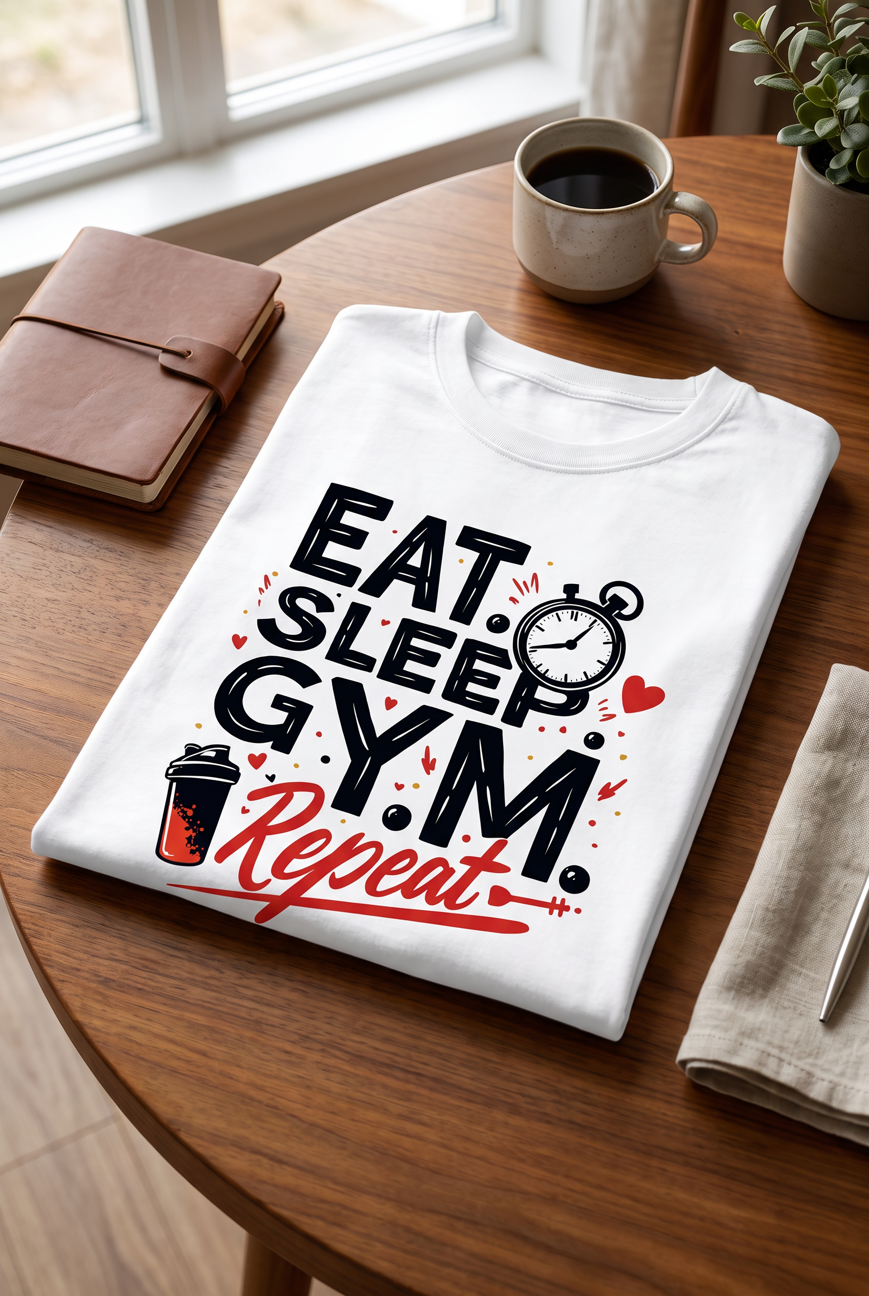 Eat. Sleep. Gym. Repeat. | Unisex Oversized T-Shirt - Luxaara