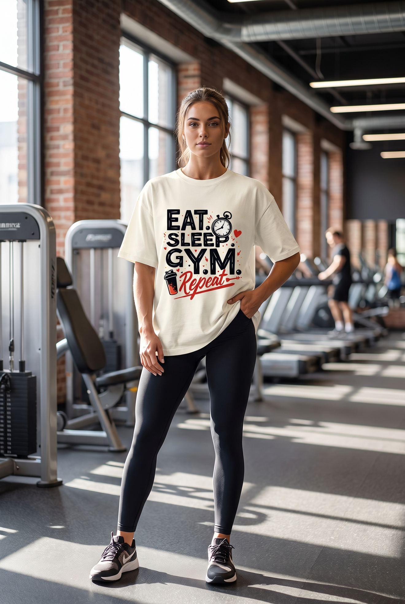 Eat. Sleep. Gym. Repeat. | Unisex Oversized T-Shirt - Luxaara