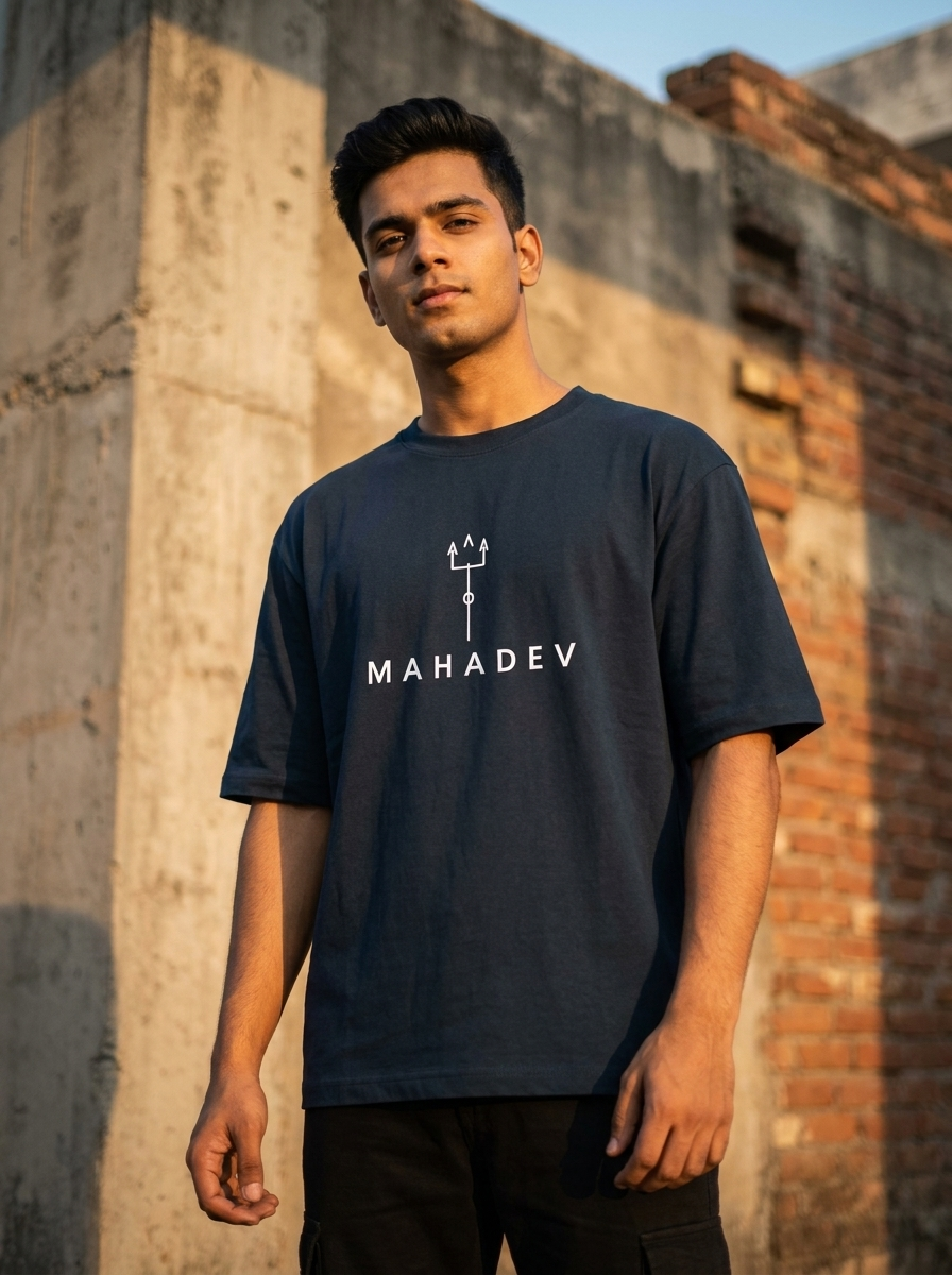 Mahadev Minimal Oversized T-Shirt | Unisex - Luxaara