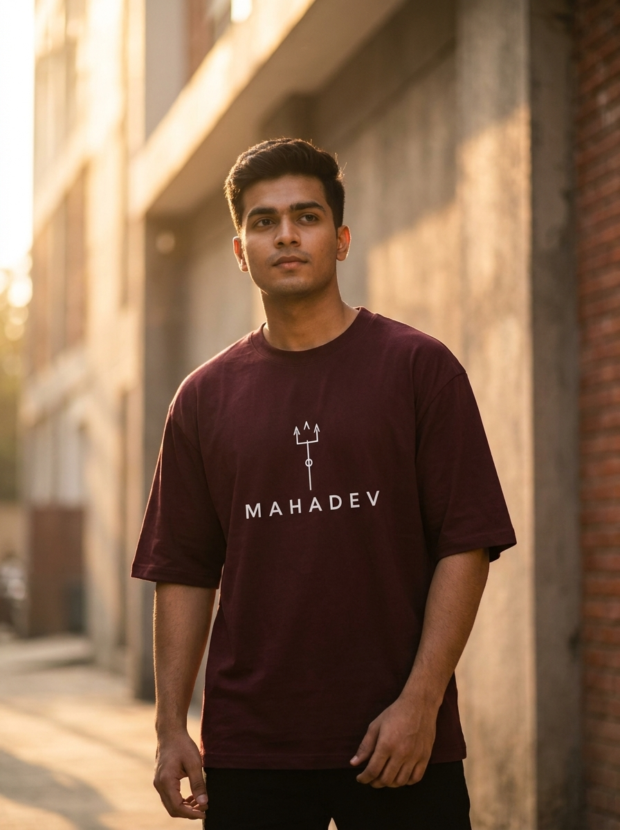 Mahadev Minimal Oversized T-Shirt | Unisex - Luxaara