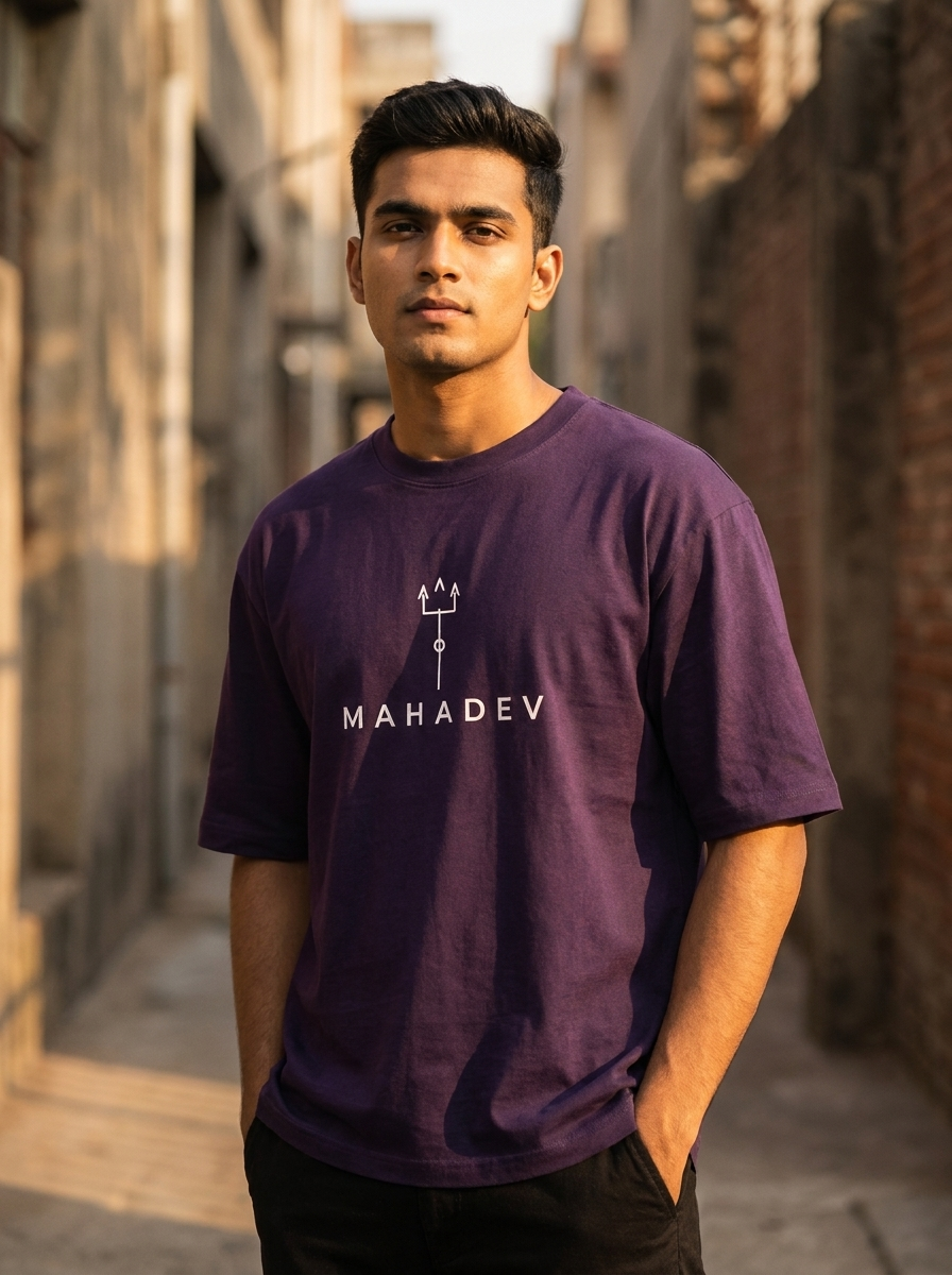 Mahadev Minimal Oversized T-Shirt | Unisex - Luxaara
